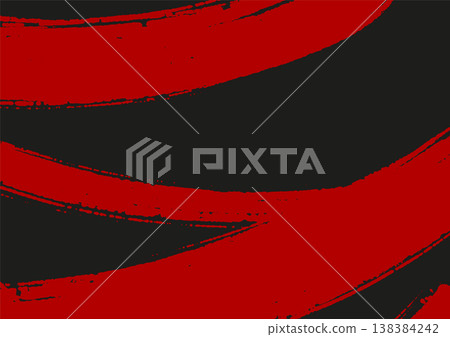 Abstract Black and Red Ink Brush Strokes 138384242