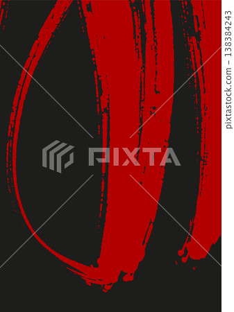 Abstract Black and Red Ink Brush Strokes 138384243
