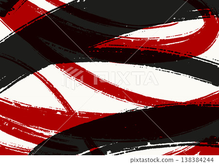 Abstract Black White and Red Ink Brush Strokes 138384244