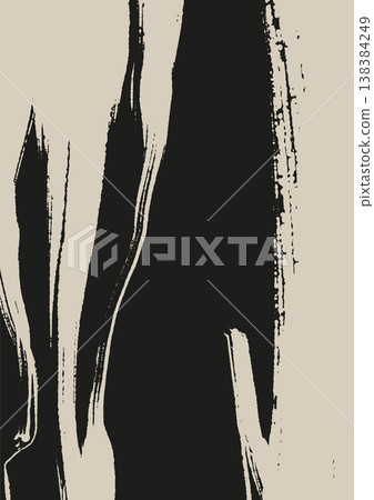 Japanese White Ink Brush Stroke Vector Banner 138384249