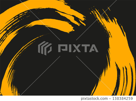 Vector black and yellow ink brush stroke Vector black and yellow ink brush stroke 138384259