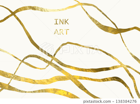Luxury gold ink abstract vector background 138384276