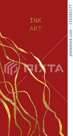 Luxury gold ink abstract vector background 138384277