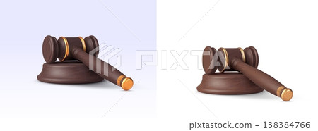 3d wooden justice judge gavel, bid auction vector hammer, justice mallet made of polished wood with round sound block. Realistic icon of law, court and legal system, authority, verdict, judicial power 3d wooden justice judge gavel, bid auction vector hammer, justice mallet made of polished wood with round sound block. Realistic icon of law, court and legal system, authority, verdict, judicial power 138384766