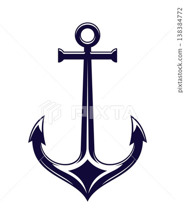 Boat ship anchor nautical tattoo object. Boat iron hook maritime heraldic element, vessel metal anchor marine heraldry vector sign. Ship equipment navy medieval crest symbol or object Boat ship anchor nautical tattoo object. Boat iron hook maritime heraldic element, vessel metal anchor marine heraldry vector sign. Ship equipment navy medieval crest symbol or object 138384772