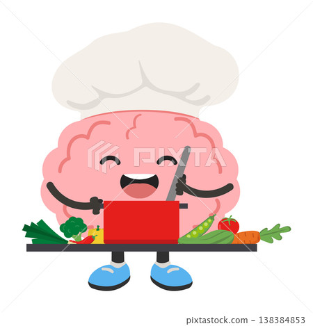 Chef brain cooking healthy food in kitchen 138384853