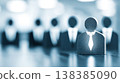 Leading business person standing out from crowd 138385090