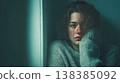 Woman feeling sadness and depression in isolation 138385092