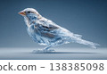 Ice bird sculpture representing fragile winter concept 138385098