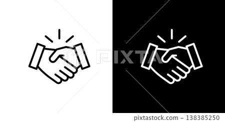 Simple handshake icon 138385250