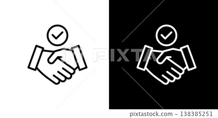 Contract/checkmark handshake icon 138385251