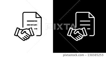 Handshake and contract icon 138385253