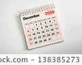 December 2026. Resolution, strategy, solution, goal, business and holidays. Date month December 2026. Page of annual monthly calendar December 2026 planning 138385273