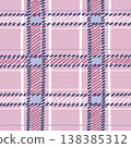Hand-Drawn Plaid Pattern in Pink, Blue and Purple 138385312