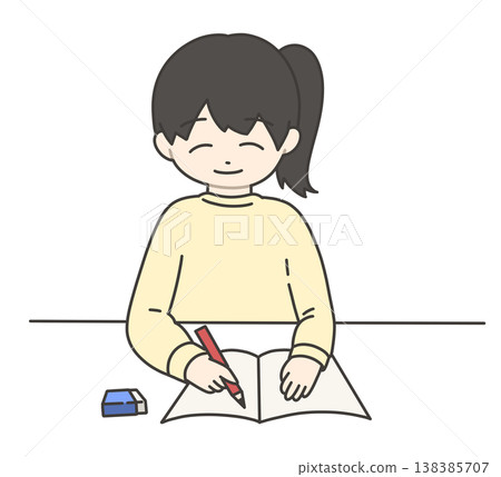 學習與微笑的女孩 138385707