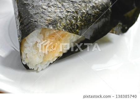 Rice ball lying on its side 138385740