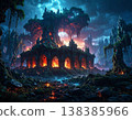 A witch's castle where the building and forest blend together - AI-generated image 138385966