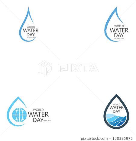 world water day logo design template 138385975