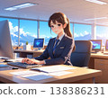 Office workers who work at their desks 138386231