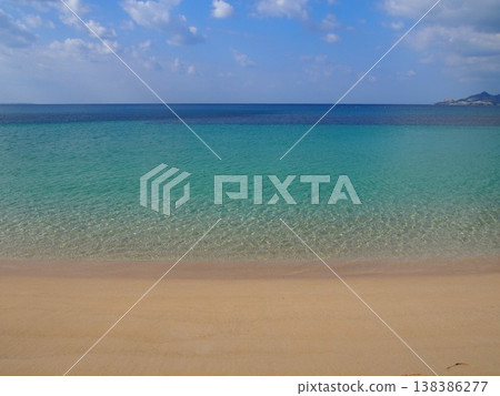 Okinawa sandy beach and blue sea Okinawa sandy beach and blue sea 138386277