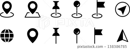 Map, pin, location icon illustration Map, pin, location icon illustration 138386785