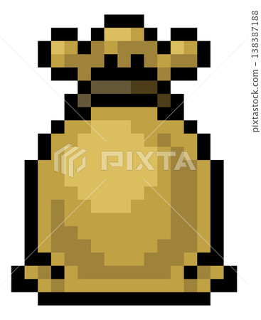 Bag Sack Icon Pixel Art Design Bag Sack Icon Pixel Art Design 138387188