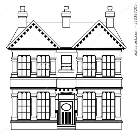 House Old Building Outline Illustration House Old Building Outline Illustration 138387200