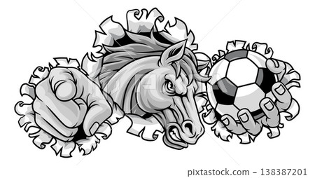Horse Mustang Soccer Football Sports Team Mascot 138387201