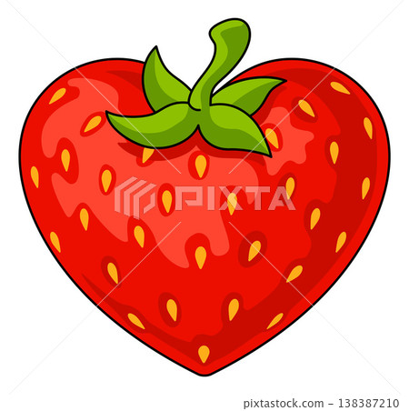 Love of Strawberry Heart Shaped Fruit Concept Love of Strawberry Heart Shaped Fruit Concept 138387210