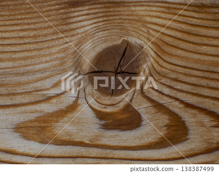 detail close up of a knot in a wooden plank detail close up of a knot in a wooden plank 138387499