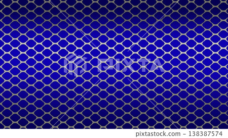 Abstract blue background featuring a shimmering metallic mesh grid pattern. Ideal for modern designs, technology themes, or contemporary backdrops. Abstract blue background featuring a shimmering metallic mesh grid pattern. Ideal for modern designs, technology themes, or contemporary backdrops. 138387574