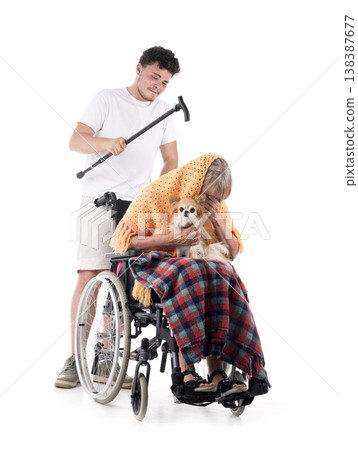 wheelchair in studio wheelchair in studio 138387677