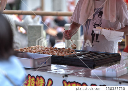 Festival food stalls, takoyaki stand Festival food stalls, takoyaki stand 138387730