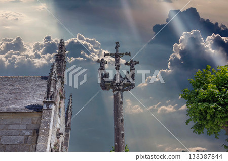 Parish close church of Lampaul, finistere, brittany, france 138387844