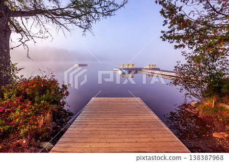 Dock on Lac-Superieur, Mont-tremblant, Quebec, Canada 138387968
