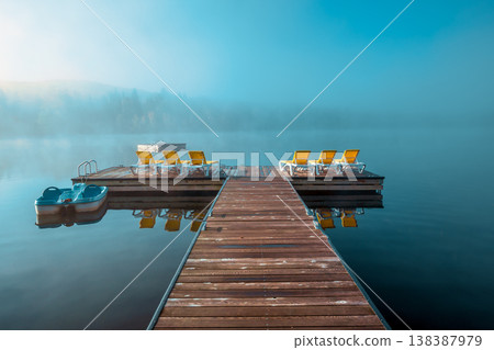 Dock on Lac-Superieur, Mont-tremblant, Quebec, Canada Dock on Lac-Superieur, Mont-tremblant, Quebec, Canada 138387979