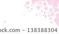 Pink Sakura Flowers Blowing in Wind Spring Background Design 138388304