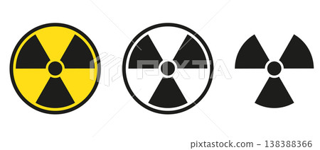 Radiation hazard sign. Symbol of radioactive threat alert. 138388366