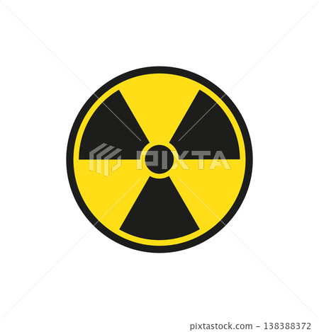 Radiation hazard sign. Symbol of radioactive threat alert. 138388372