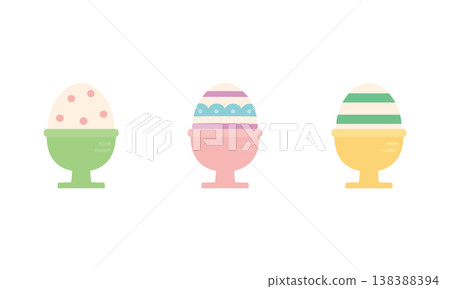 Eggs in an egg stand (various types) - 2 Eggs in an egg stand (various types) - 2 138388394