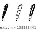 set of fountain pen on transparent background 138388441