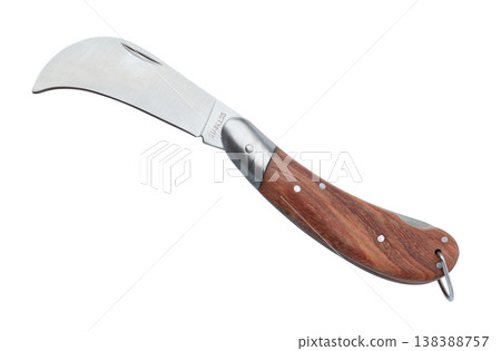 Folding garden curved blade knife 138388757