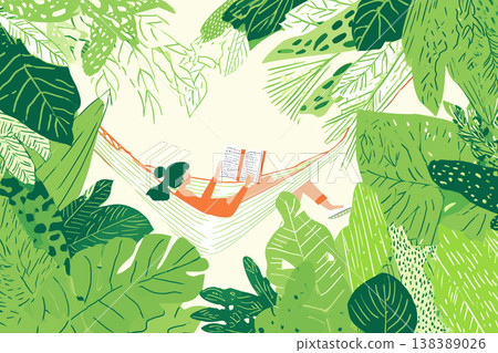 A hammock for relaxation in nature 138389026
