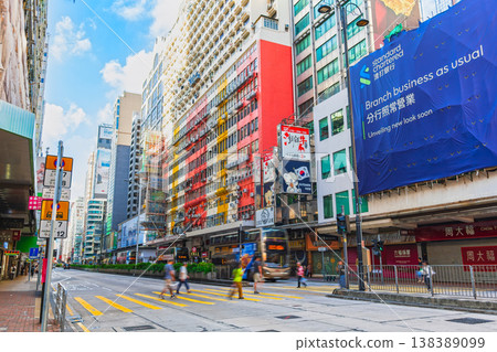 Nathan Road, Hong Kong's main street, in the morning. 138389099
