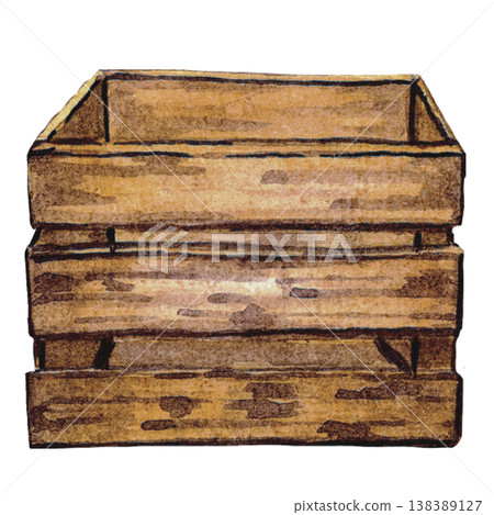 Wooden Crate Box Rustic Storage Illustration Wooden Crate Box Rustic Storage Illustration 138389127