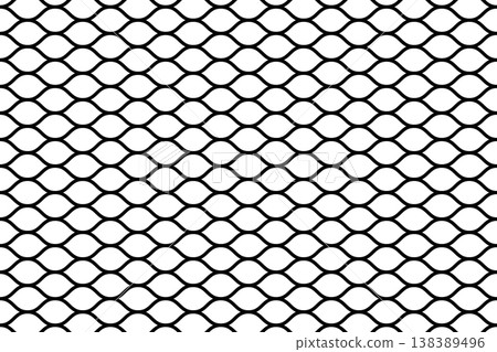 Fishing or football net texture. Black mesh pattern isolated on white background. Metallic fence, gate, cage or lattice structure. Abstract geometric minimalistic print. Vector graphic Illustration Fishing or football net texture. Black mesh pattern isolated on white background. Metallic fence, gate, cage or lattice structure. Abstract geometric minimalistic print. Vector graphic Illustration 138389496