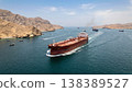Oil Tanker Sailing Through the Strait 138389527
