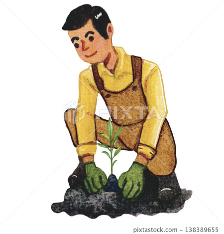 Farmer Planting Agriculture Work 138389655