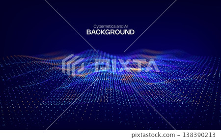 Abstract future ai background with blue big data and digital dots for tech and technology science presentation. Line cyber business network 3d backdrop. Connection graphic design. Abstract future ai background with blue big data and digital dots for tech and technology science presentation. Line cyber business network 3d backdrop. Connection graphic design. 138390213
