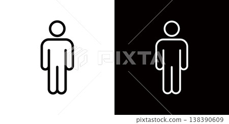 Simple pictogram of a person, human icon Simple pictogram of a person, human icon 138390609